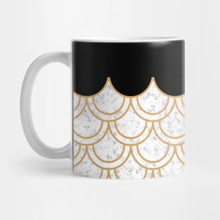 Modern minimalist black & gold fish scales pattern Mug